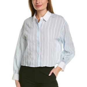 Vince Camuto Button-Down Stripe Blouse light blue XL